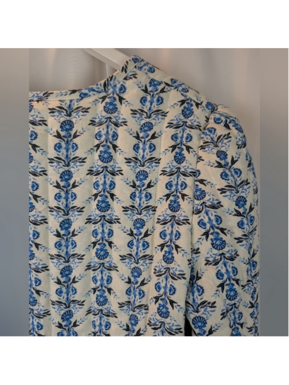 House Of Harlow Floral Blue and White Women's Jacket Size L New No Tags - Picture 8 of 11